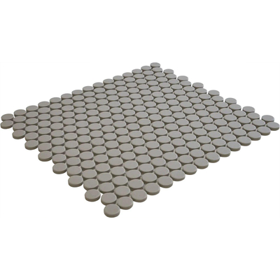 The Mosaic Factory London mozaïektegel - 31.5x29.4cm - wand en vloertegel - Rond - Porselein Grey Mat