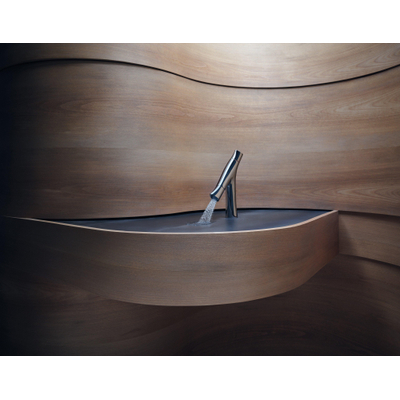 AXOR Starck Organic wastafelkraan - model 80 - hoog - tweegreeps - met trekwaste - chroom