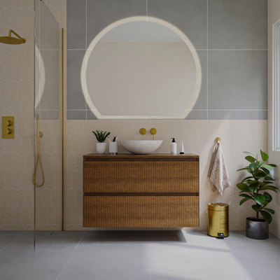 Saniclass Holz Atelier Meuble sous lavabo - 100x45x60cm - 2 tiroirs - Walnut pure