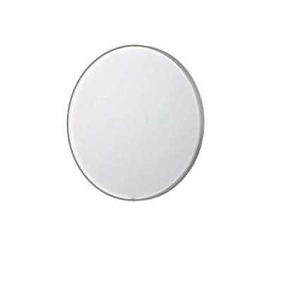 INK Sp24 miroir 100x4x100cm à leds en bas et en haut à couleur changeante miroir chauffant rond dans un cadre en acier aluminium inox brossé