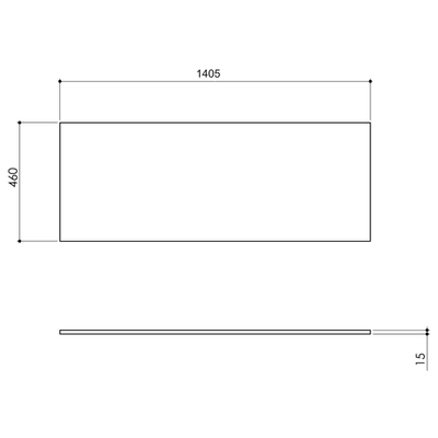 Arcqua marble topdeck 140.5x46x15cm coulé blanc brillant