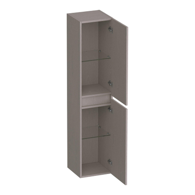 BRAUER Joy armoire de salle de bain - 160x35x35cm - 2 portes - sans poignées - ouverture à gauche ou à droite - Timber Greige