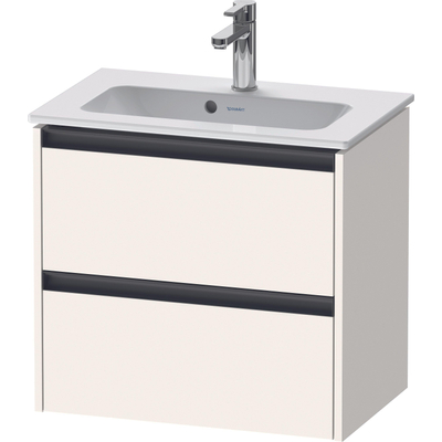 Duravit Ketho.2 Wastafelonderbouwkast - met 2 laden - 61x39x54.9cm - met grepen antraciet - wit supermat