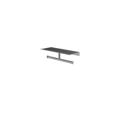 Hotbath &MORE Dubbele Rolhouder - voor planchet serie - PVD - geborsteld gunmetal (antraciet)