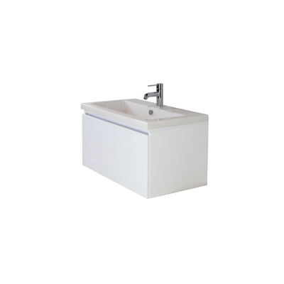 HR badmeubelen Djazz lavabo en céramique 81x455x4cm blanc avec trou pour robinetterie