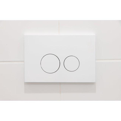 Plieger Kansas Ensemble de toilette - réservoir encastré UP320 - compact - WC suspendu - abattant Pressalit slim - softclose - plaque de commande blanche mate - boutons ronds - blanc mat