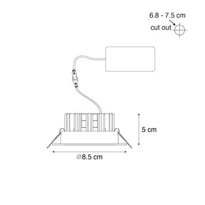 QAZQA Gaius Spot encastrable - 1 lampe - IP65 - Rond - Blanc