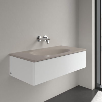Villeroy & Boch Antao meubelwastafel - 100x50cm - zonder kraangat - zonder overloop CeramicPlus - mat almond (beige)