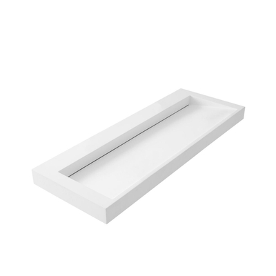 Thebalux wastafel glacier 120cm solid surface 1x kom 2x afvoer zonder kraangat (dient zelf geboord te worden)