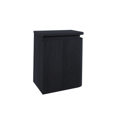 Thebalux Epoch Toiletmeubel - 36x35x41cm - ronding rechts - hoek links - 1 deur - topblad - zonder kraangat - Chocolate