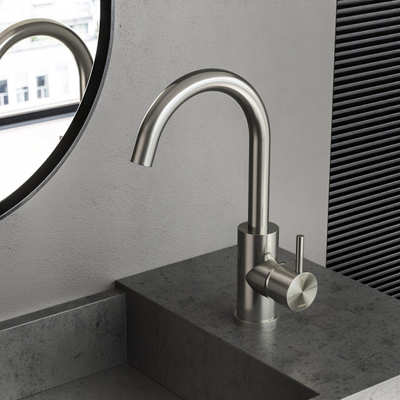 Hotbath Archie mitigeur de lavabo avec bec pivotant bec sans waste inox