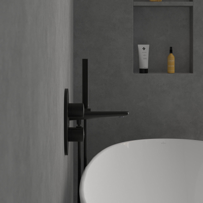 Villeroy & Boch Antao Mitigeur thermostatique encastré avec vanne d'arrêt deux voies - noir mat