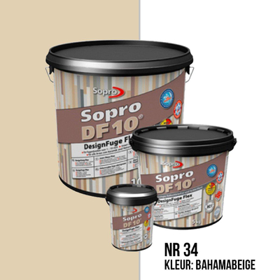 Sopro Vloer- en wandtegel Voegmortel Sopro DF 10 Flexibel bahamabeige nr. 34 5kg Beige