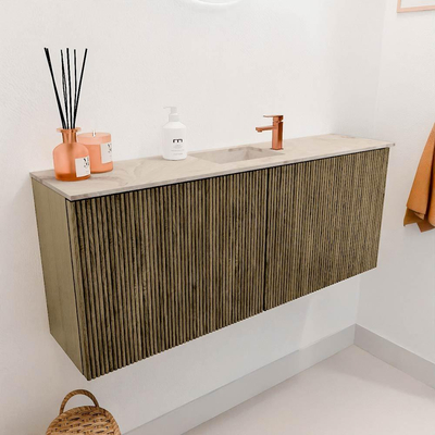 Mondiaz JOYA-DLUX 100cm toiletmeubel - kleur Dusk - Wastafel FAYE positie Midden 1 kraangat kleur Frappe.