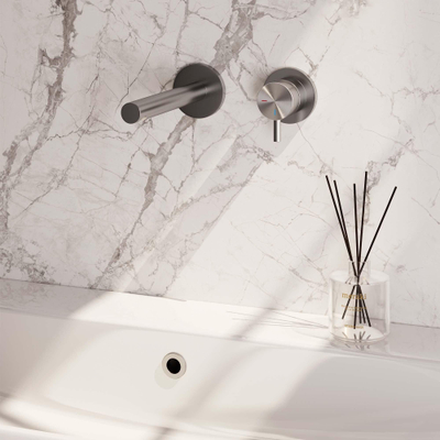 Brauer Brushed Edition Mitigeur lavabo encastrable avec poignée type S5 avec partie encastrable rosaces rondes ColdStart Nickel brossé