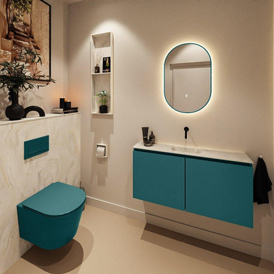 MONDIAZ TURE-DLUX 100cm toiletmeubel Smag. EDEN wastafel Ostra positie midden. Zonder kraangat.