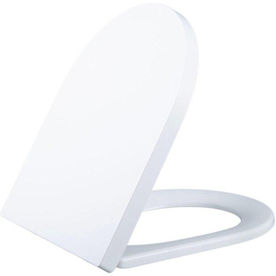 QeramiQ Dely Ensemble de toilette - réservoir encastré Qeramiq Flush - abattant 35mm - plaque de commande en plastique gris clair - boutons rectangulaires - blanc mat