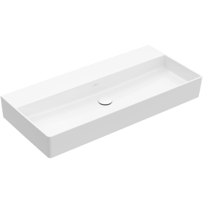 Villeroy & Boch Memento 2.0 lavabo - dessous rectifié 100x47cm - sans trop-plein sans trou de robinet blanc