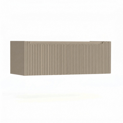 H&R Badmeubelen Juice Wastafelonderkast - 120x45x40cm - rechterhoek afgerond - 3D-front - 2 lades - geïntegreerde greep - olive