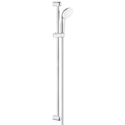 GROHE New Tempesta 100 Ensemble barre de douche - 90cm - douchette ronde - 1 type de jet - flexible de douche lisse - chrome/blanc