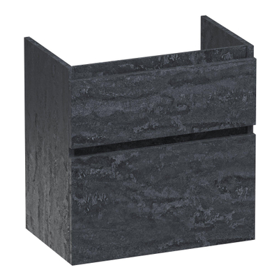 BRAUER Delight Badkamermeubelset - 60x40x50cm - 2 lades - greeploos - mineraalmarmer wastafel - met kraangat - wit - damascus SHOWROOMMODEL