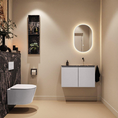 MONDIAZ TURE-DLUX meuble de toilettes 80cm Cale. EDEN lavabo Lava position droite. Sans trou de robinet.