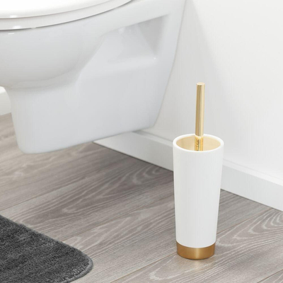 Sealskin Glossy Toiletborstel met houder Polyresin Goud/Wit