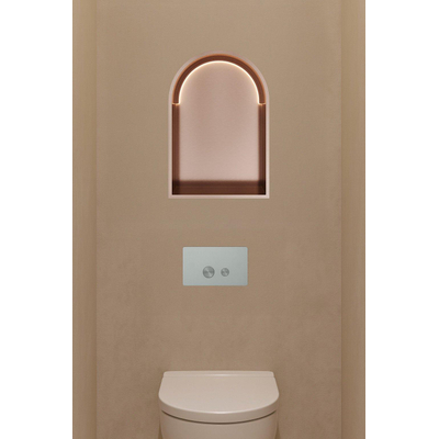 Hotbath &MORE Inbouwbox of inbouwnis Toogmodel - 30x45x10cm - met LED - IP44 - PVD - geborsteld koper