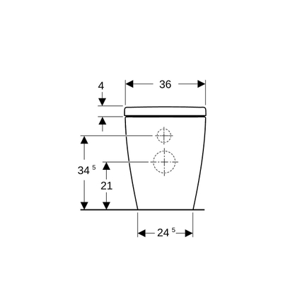 GeberitiCongeberit pack d'icônes WC sur pied à fond creux. TVA, tf, sc qr abattant blanc.