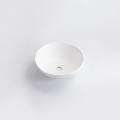 QeramiQ Dely Vasque - 40x40x15cm - ronde - céramique - mat blanc