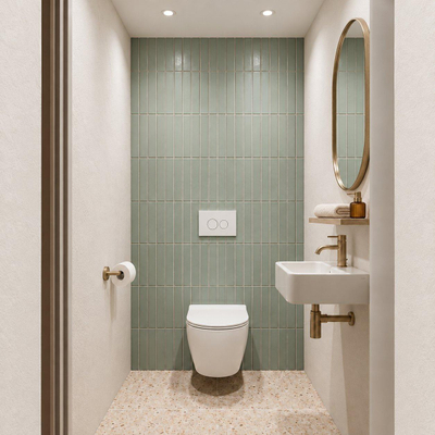 Adema Salina 2.0 Toiletset - 48.5x36x32cm - diepspoel - spoelrandloos - QeramiQ inbouwreservoir - softclose - quickrelease - toiletzitting - glans witte kunststof bedieningsplaat - ronde knoppen - wit