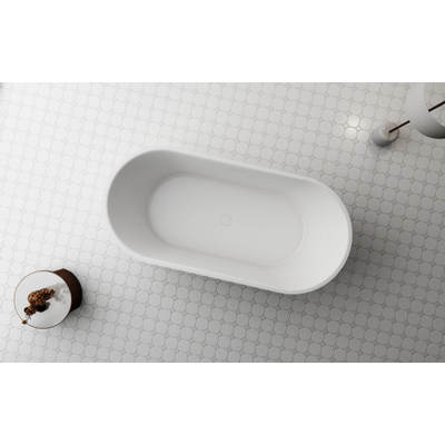 ZEZA Pure baignoire îlot - 170x80x58cm - avec vidage - acrylique - blanc mat