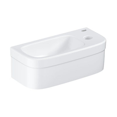 Grohe Euro Fonteinset - 37x18cm - gebogen kraan - Saniclass sifon - afvoerplug - wit/chroom