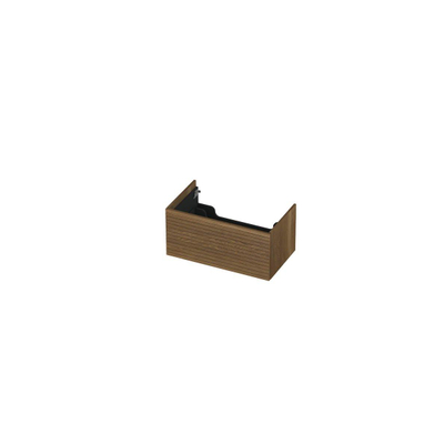 INK Wastafelonderkast - 80x45x37.6cm - 1 lade - push to open - horizontaal gefreesd Eiken - Aqua