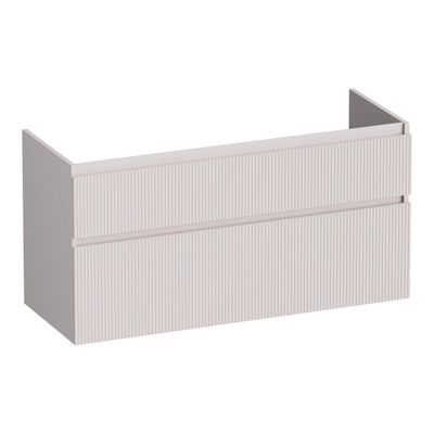 BRAUER Delight Wavy meuble sous-lavabo 120 2 tiroirs à fermeture douce - sans poignée - 2 découpes pour siphon - sable mat