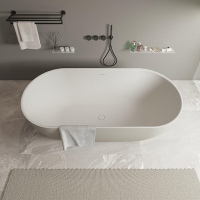 Ideavit Solidera Baignoire autoportante - 170x80x55cm - Solid surface - Ovale - Gris mat