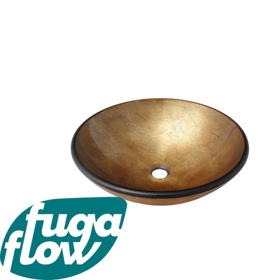 FugaFlow Efficiente Arredo Waskom - 42x14,5cm - rond - gehard glas - bruin rood