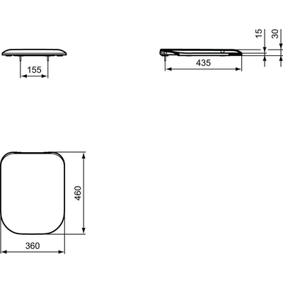 Ideal Standard Tonic II abattant de WC avec couvercle avec softclose pour WC suspendu avec système de chasse Aquablade blanc