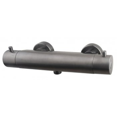 Wiesbaden Caral Cool Touch thermostatische douchemengkraan glijstangset compleet met handdouche 3 standen gunmetal PVD