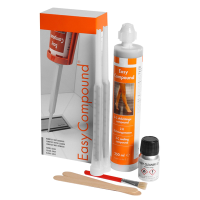 Easydrain Easy Compound set : Easy Compound récipient, 2 mélangeurs, pot d'Easy Cleaner 22, pinceau et 2 spatule