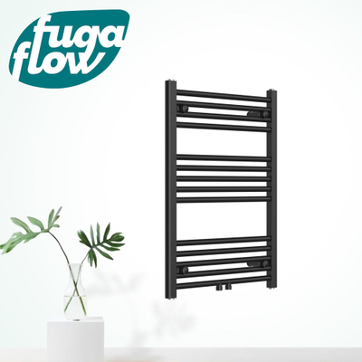 FugaFlow Eccelente Acces badkamer radiator 60x80cm recht middenaansluiting 362watt mat zwart