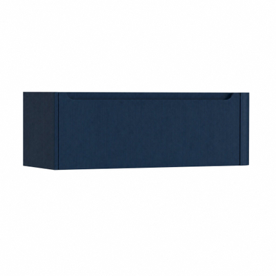 H&R Badmeubelen Juice Meuble sous vasque - 120x45x40cm - angle droit arrondi - 1 tiroir - poignée intégrée - blue oak