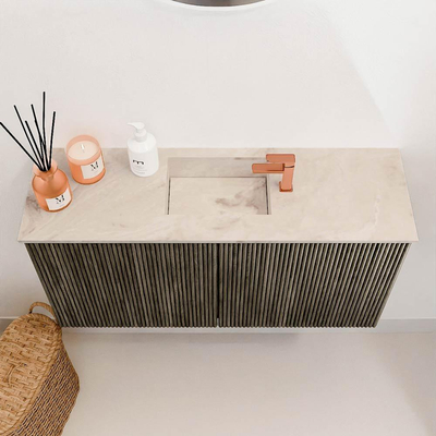 Mondiaz JOYA-DLUX 80cm meuble de toilette - couleur Shadow - Vasque FAYE position Milieu 1 trou de robinet couleur Frappe