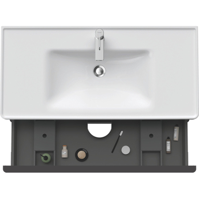 Duravit D-neo Meubelset - met wastafelonderbouwkast - met 2 laden - met softclose - 100x20x48cm - inclusief wastafel - mat grafiet (grijs)