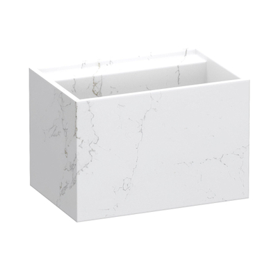 BRAUER Nova Lavabo - 60x46x40cm - incl. supports de fixation cachés - 1 cuve - 0 trous de robinet - composite - aspect marbre - Calacatta Gold