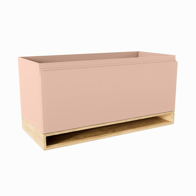 Mondiaz FLOTT wastafelonderkast - 100x45x50cm - 1 lade - uitsparing rechts - softclose - Rosee