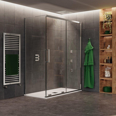 Crosswater optix - 10 paroi fixe - 80x200cm - 10mm - verre de sécurité pour porte coulissante - chrome