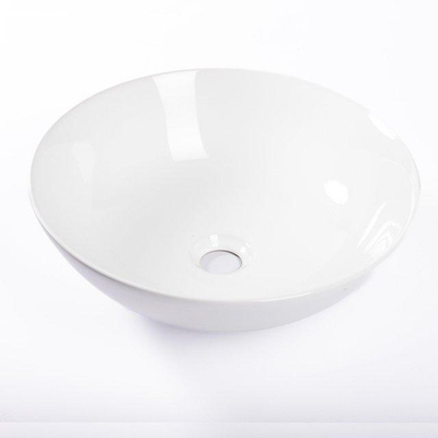 QeramiQ Dely Vasque - 40x40x13.5cm - ronde - céramique - blanc brillant
