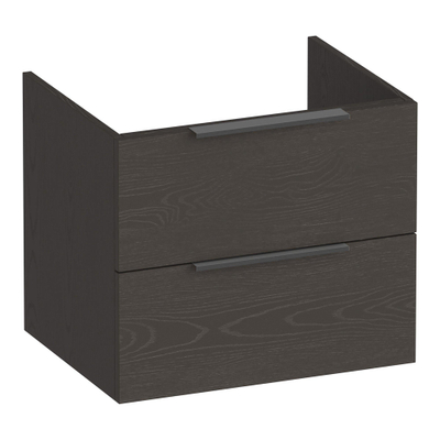 BRAUER Elevate wastafelonderkast 60 excl. opleggrepen 2 softclose lades en 1 sifon uitsparing - Timber Anthracite