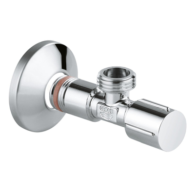 GROHE robinet d'arrêt d'angle filetage extérieur avec bague d'étanchéité en téflon 1/2 x1/2 avec poignée métallique chrome